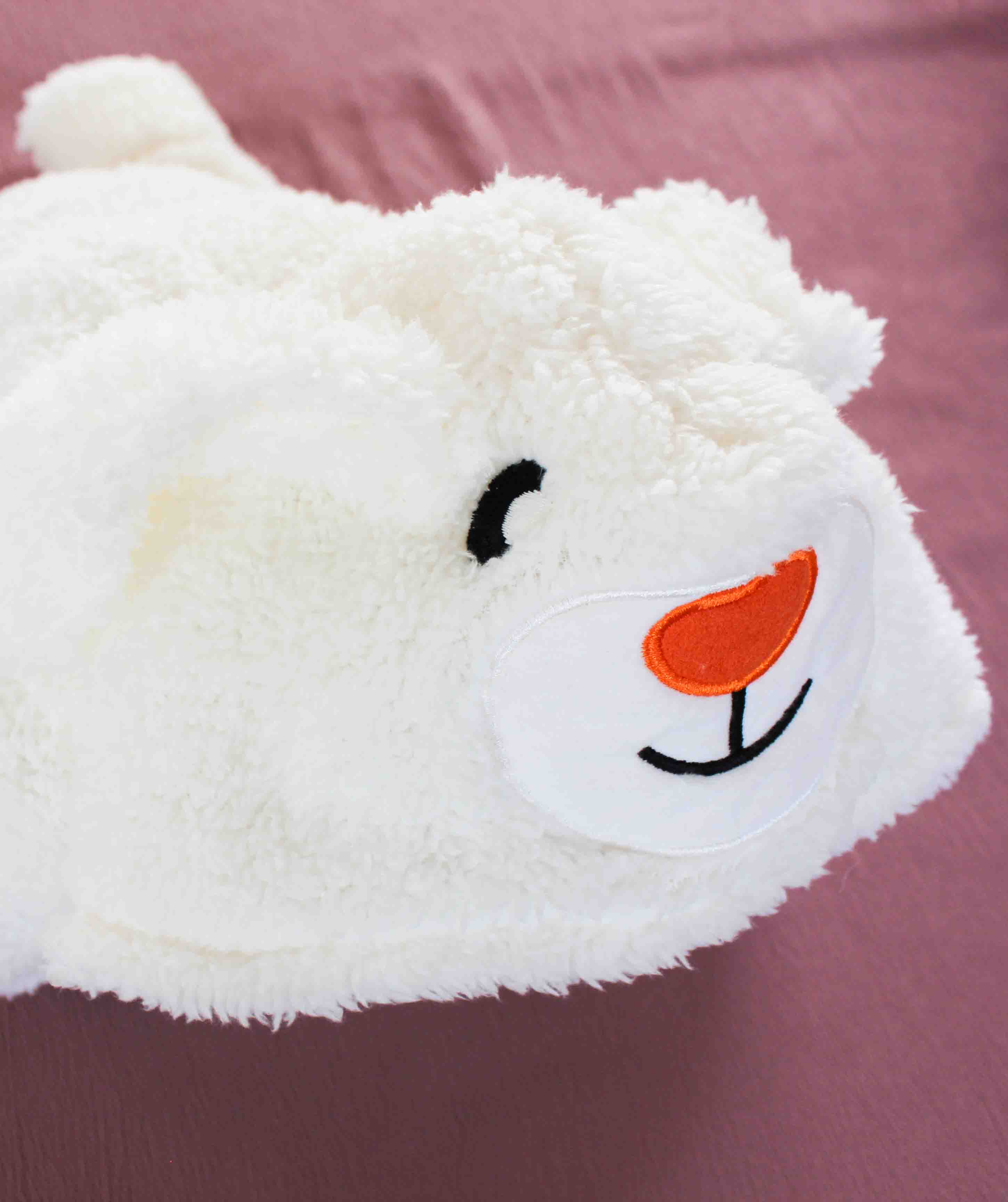Unisex Tavşan Kulaklı Havuç Aplikeli Peluş Bebek Tulum 0-12 Ay